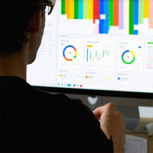 Digital marketer reviewing Google My Business analytics for local SEO improvements.