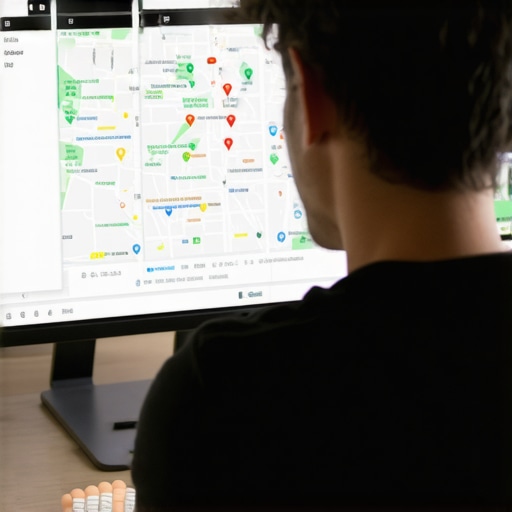 Digital marketer reviewing local SEO and Google Map Pack analytics