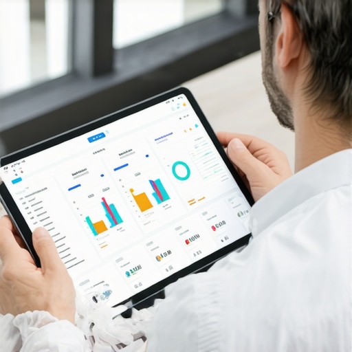 Business owner reviewing local SEO data and strategies on a tablet