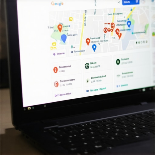 Google Maps interface highlighting local business listings and reviews