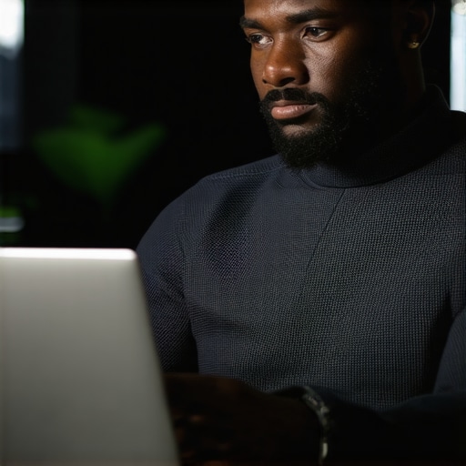 Business owner reviewing Google My Business profile and local search data