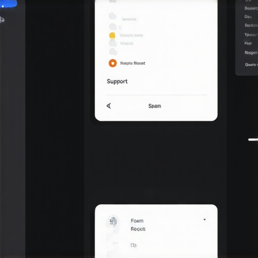 Google My Business Support Workflow Illustration of GMB support interface highlighting spam report process.