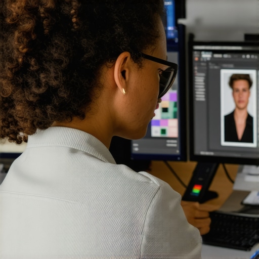 Photographer editing images on a computer to improve Google My Business listing