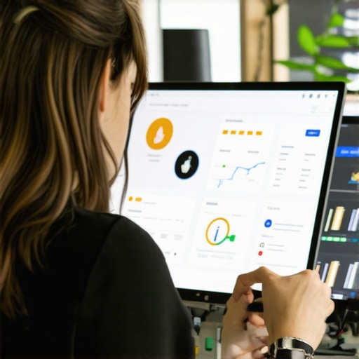 Business owner reviewing verified GMB information on a digital dashboard.