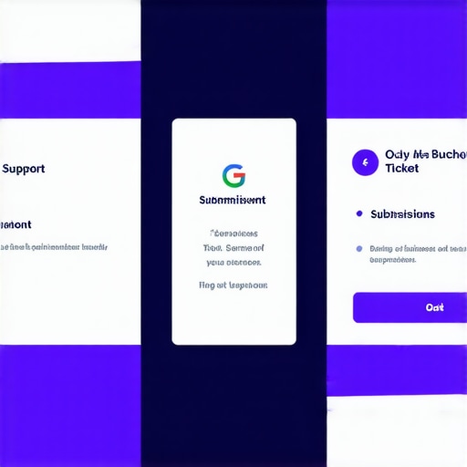Illustration showing the steps to submit a support ticket for GMB verification